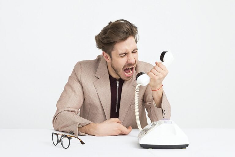Angry Man on Telephone