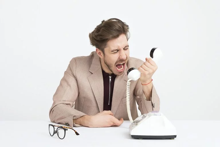 Angry Man on Telephone